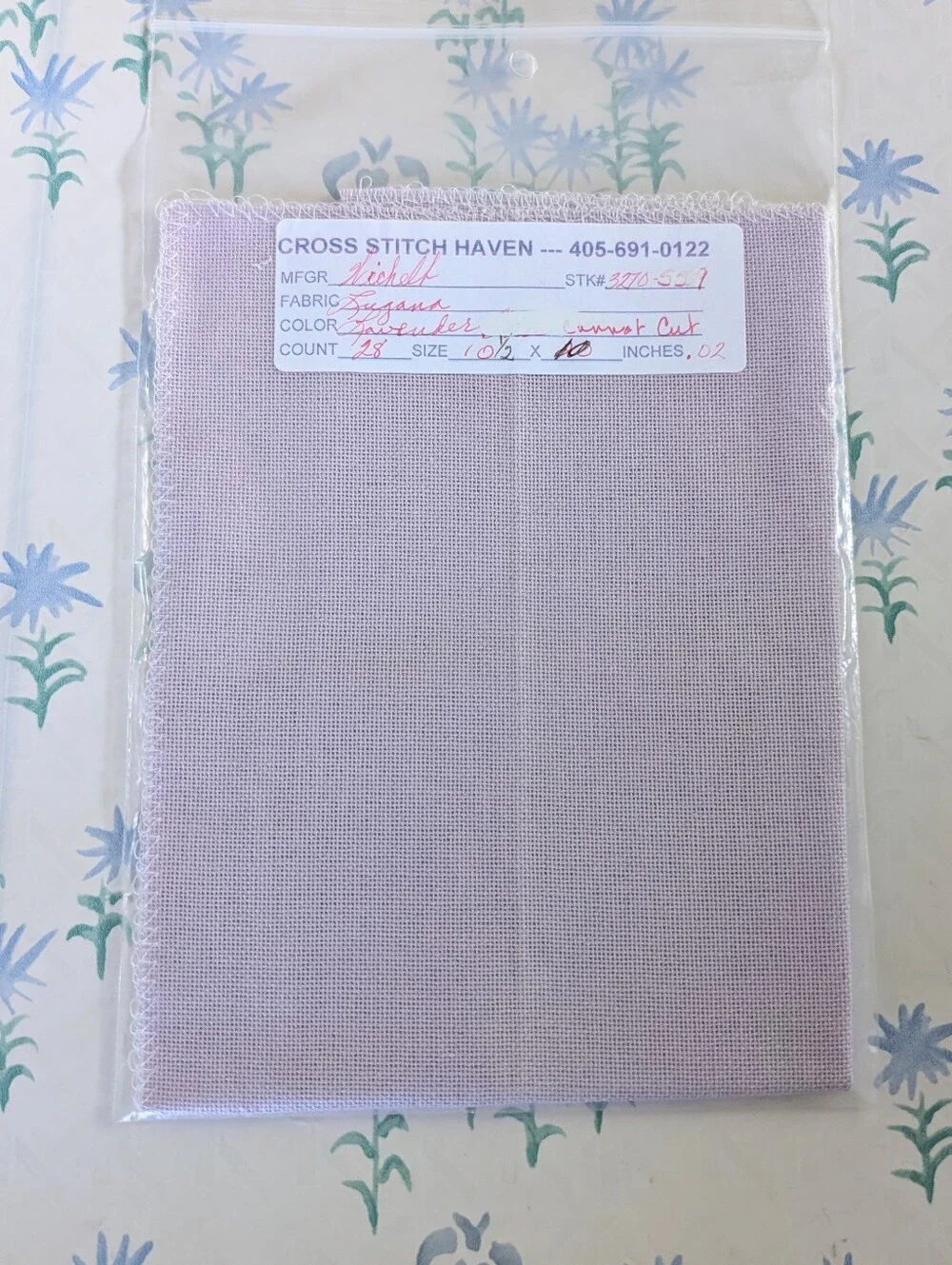Wichelt Lavender Purple 28 Count Lugana Evenweave Fabric NEW Cross Stitch DIY